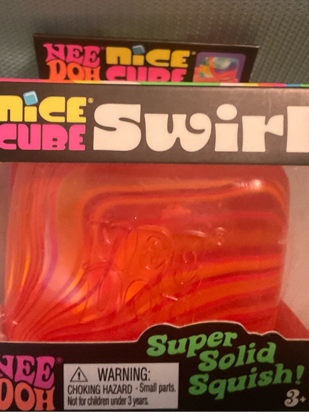 Needoh Nice Cube Swirl Super Solid Squish! Orange new